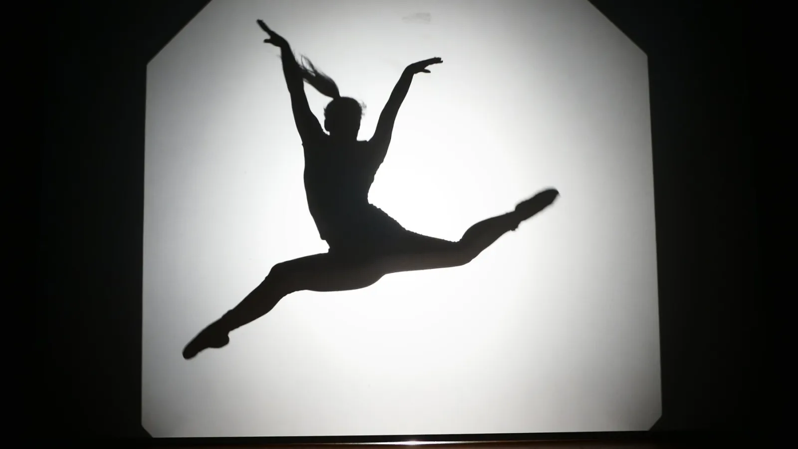 Silhouette im Sprung